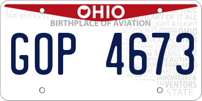 OH license plate GOP4673