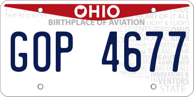 OH license plate GOP4677