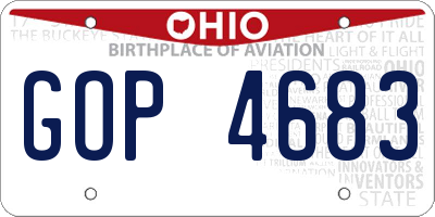 OH license plate GOP4683