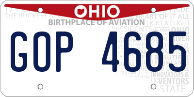 OH license plate GOP4685