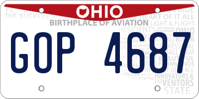 OH license plate GOP4687