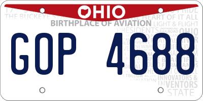 OH license plate GOP4688