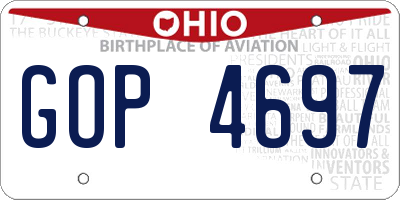 OH license plate GOP4697