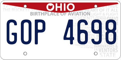 OH license plate GOP4698