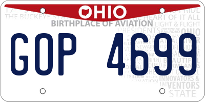 OH license plate GOP4699