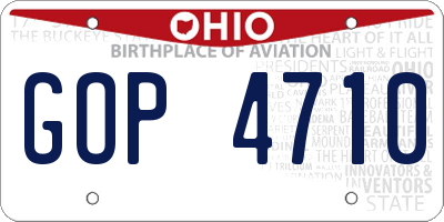 OH license plate GOP4710