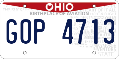 OH license plate GOP4713
