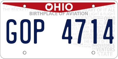 OH license plate GOP4714