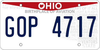OH license plate GOP4717
