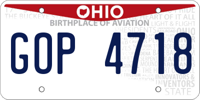 OH license plate GOP4718