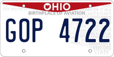 OH license plate GOP4722