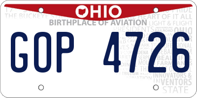 OH license plate GOP4726