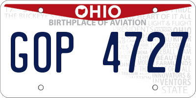 OH license plate GOP4727