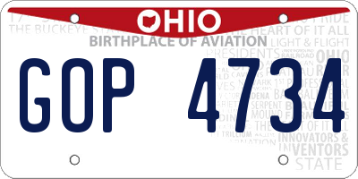 OH license plate GOP4734