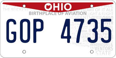 OH license plate GOP4735
