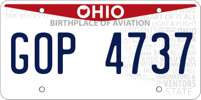 OH license plate GOP4737