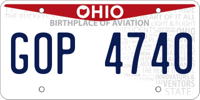 OH license plate GOP4740