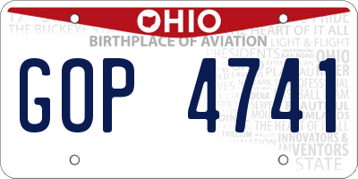 OH license plate GOP4741