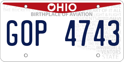 OH license plate GOP4743