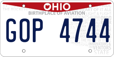 OH license plate GOP4744