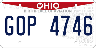 OH license plate GOP4746