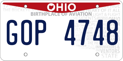 OH license plate GOP4748