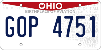 OH license plate GOP4751