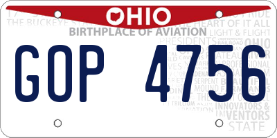 OH license plate GOP4756
