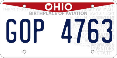 OH license plate GOP4763