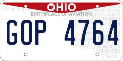 OH license plate GOP4764