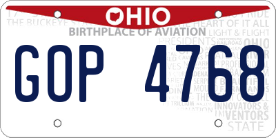OH license plate GOP4768