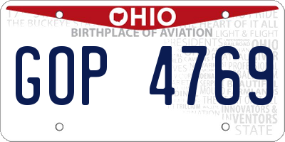 OH license plate GOP4769
