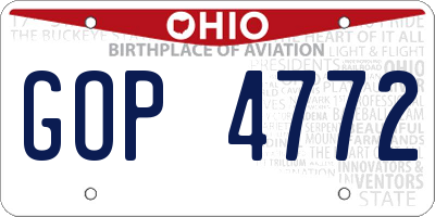 OH license plate GOP4772