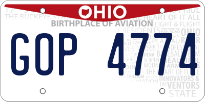 OH license plate GOP4774
