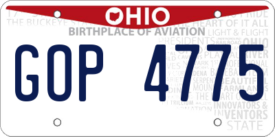 OH license plate GOP4775
