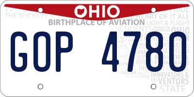 OH license plate GOP4780