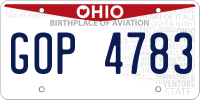 OH license plate GOP4783