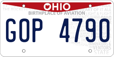 OH license plate GOP4790