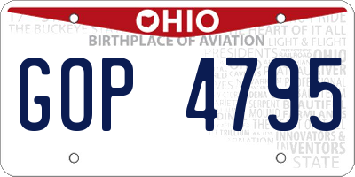 OH license plate GOP4795