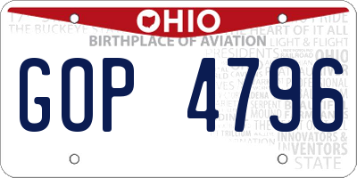 OH license plate GOP4796