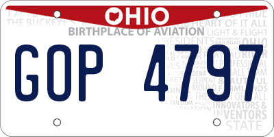 OH license plate GOP4797