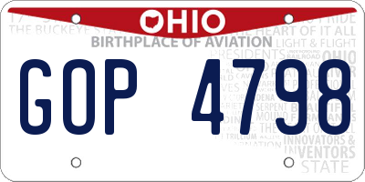 OH license plate GOP4798