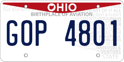 OH license plate GOP4801