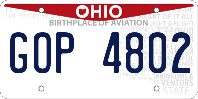 OH license plate GOP4802