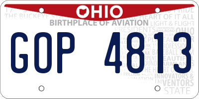 OH license plate GOP4813