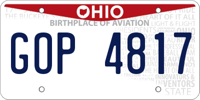 OH license plate GOP4817