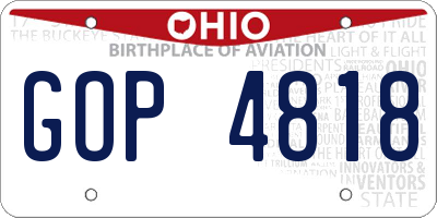 OH license plate GOP4818