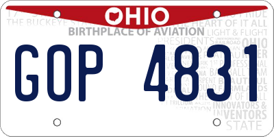 OH license plate GOP4831