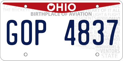 OH license plate GOP4837