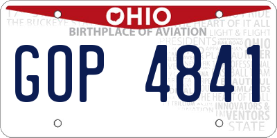 OH license plate GOP4841